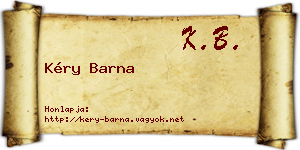 Kéry Barna névjegykártya